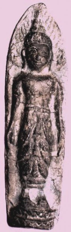 พระแม่ย่า ทรงเครื่องโบราณ ปางเปิดโลก ชินเงิน สูง 11 ซม.กรุสุโขทัย